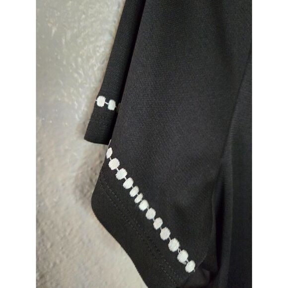 Tanjay Women's Black and White Embroidered Short Sleeve Shirt Size Medium - Picture 3 of 7